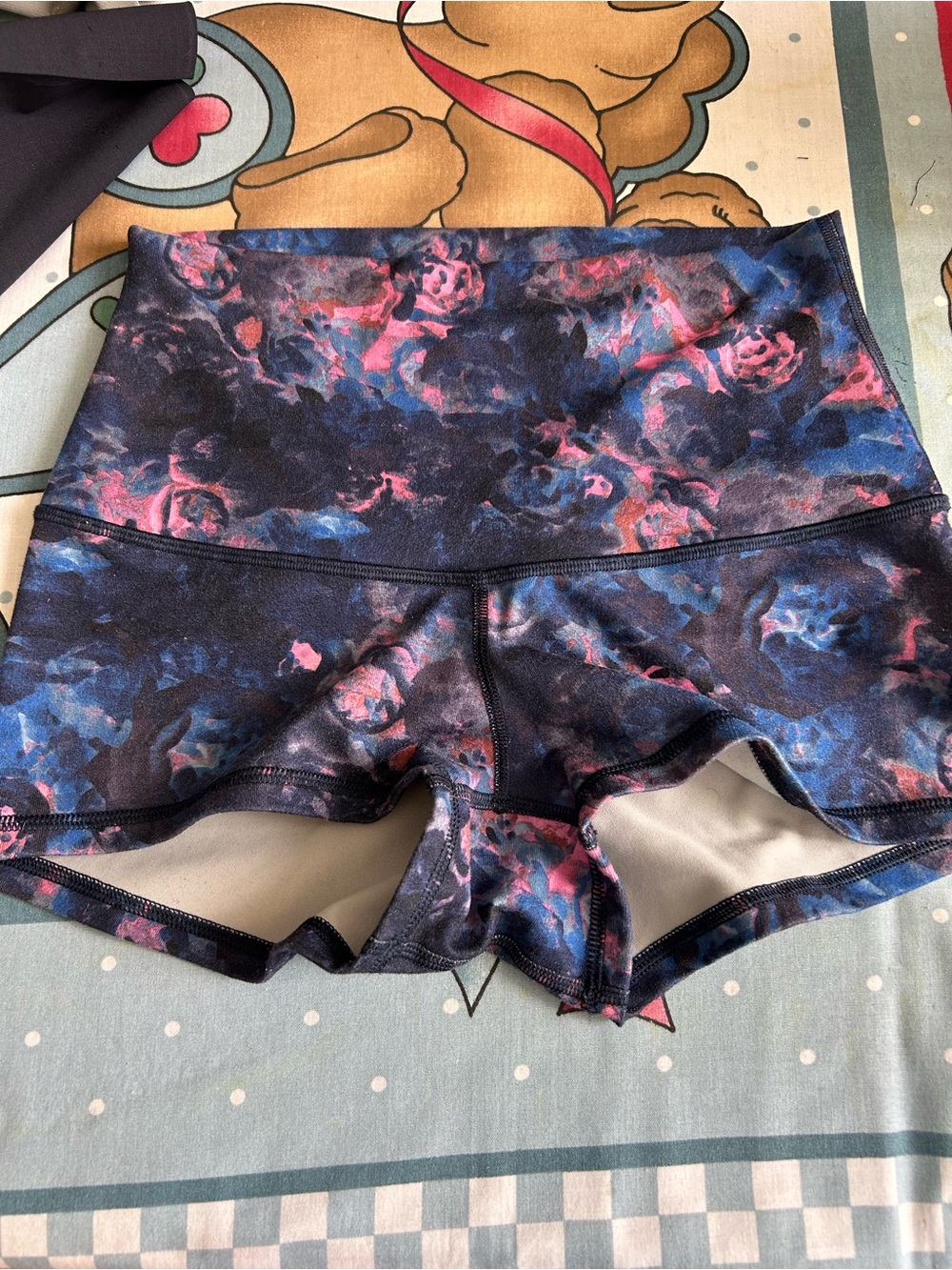 lululemon athletica High-Rise Athletic Shorts in Blue and Pink Abstract